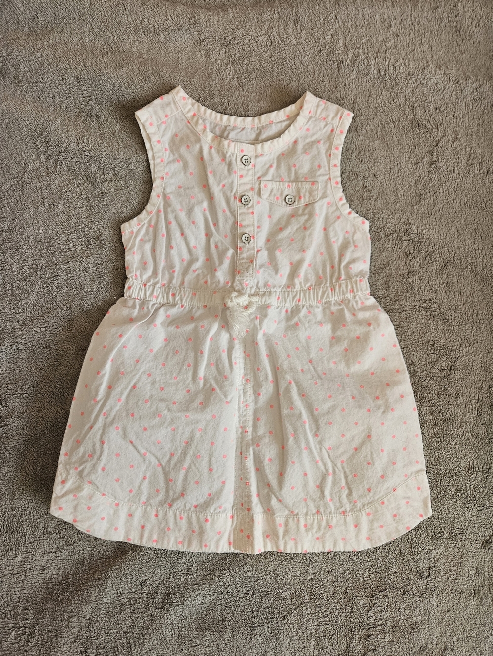 Old Navy White Dress with Pink Polka Dots 2T